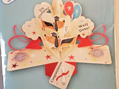 A Paper Miracle Second Nature Pop Ups Card Graduation 3D Dogs Dachshund Hound - Image 1 of 3