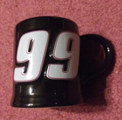 JEFF BURTON #99 NASCAR ROUSH RACING EMBOSSED BLACK COFFEE MUG - Image 1 of 4