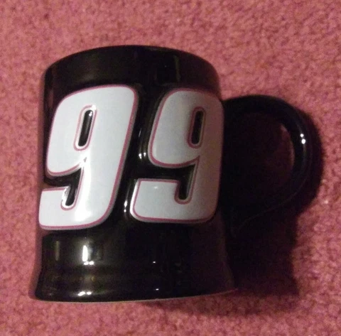 JEFF BURTON #99 NASCAR ROUSH RACING EMBOSSED BLACK COFFEE MUG Cover