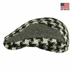 Wolle Hahnentritt weich Gatsby Herbst Winter Golf Zeitungsjunge Cabbie Mütze Herren Damen - Bild 1 von 6