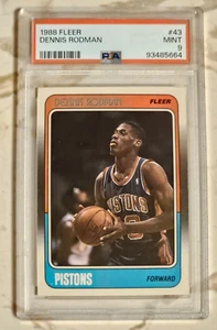 1988 Fleer Dennis Rodman #43 PSA 9 MINT - Picture 1 of 2