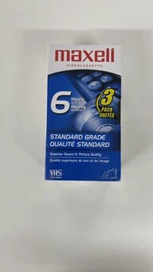 Maxell Videokassetten Kassetten 6 Stunden 3er Pack Standardqualität NEU & VERSIEGELT - Bild 1 von 5