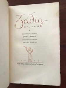 RARE 1929 Zadig by M De Voltaire, 1 of 999 copies printed, Philosophical Fiction - Picture 1 of 2