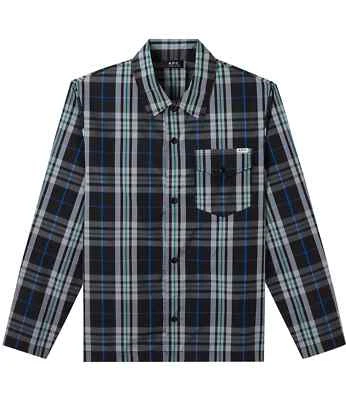 A.P.C. Jaqueta Camisa Alfred Masculina Leve Xadrez Cheques Casual Grande Nova Com Etiqueta - Imagem 1 de 4