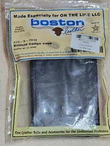 New! Boston Leather Leather Book Style Billfold Badge Holder Wallet 275-S-7012 - Picture 1 of 2
