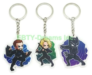 Set of 3 Acrylic Keychain Captain America Black Widow Black Panther - Picture 1 of 2
