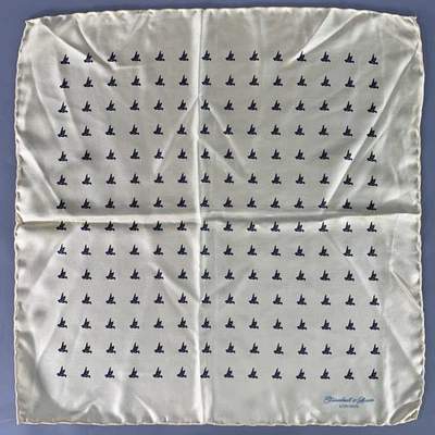 Cuadrado de bolsillo de seda TURNBULL & ASSER amarillo azul pájaros Foto 1 de 4