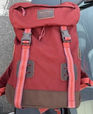 "Mochila de colección Burton roja azul marino senderismo, deportes camping durante la noche 20"" X 15""" Foto 1 de 4