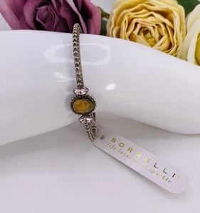 Sorrelli Armband Neu mit Etikett silberfarben dünne Manschette mit Halbedelsteinen signiert  - Bild 1 von 4