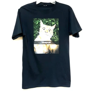 Camiseta Snapcat Gráfica Negra Manga Corta Unisex Pequeña Mezcla de Algodón - Imagen 1 de 4