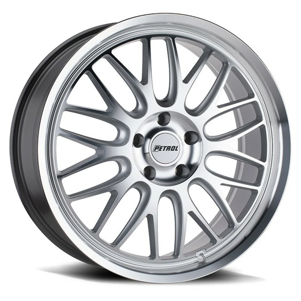 Petrol P4C 20x8.5 5x120 Silver W/ Machined Face & Lip Wheel 20" 35mm Rim - Image 1 of 4