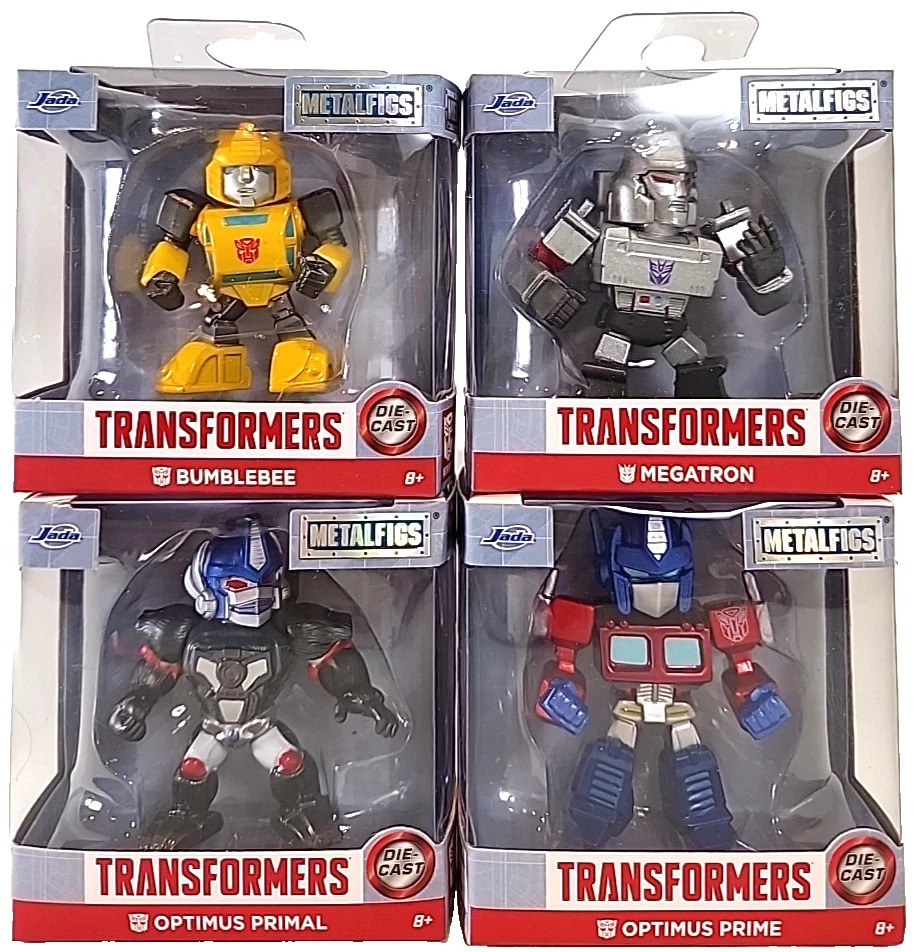 Transformers Jada Metalfigs Die-Cast 4 bonecos coleção completa novo na caixa - Imagem 1 de 4