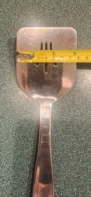 Oneida 18/8 Stainless Slotted Spatula Flipper Turner Server Short 10” - Image 1 of 4