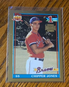 Chipper Jones -2001 Topps Archives Gold Rookie Reprint No.2 -Atlanta Braves - Picture 1 of 2