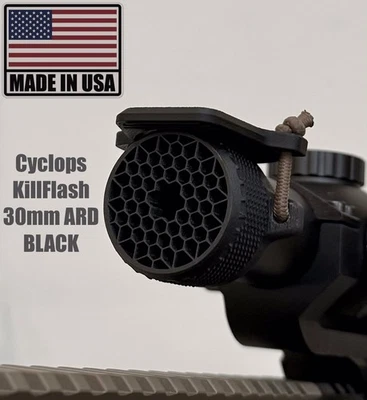 CODA TACTICAL Cyclops Black 30mm ARD LPVO KillFlash Scope Cover Elastic Center Hole