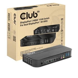 Club3D CSV-7210 DisplayPort™/HDMI™ KVM Switch auf Dual DisplayPort™ 4K 60Hz - Afbeelding 1 van 7