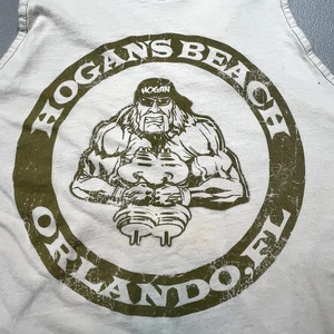 Hulk Hogans Clearwater Beach Florida Tank Top Large Gold Gym Wrestlemania FLAW - Picture 1 of 7
