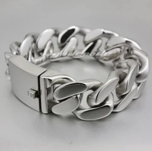 Huge Heavy Stainless Steel Link Chain Bracelet Biker Punk Jewellery 5P004B BZ - Picture 1 of 16