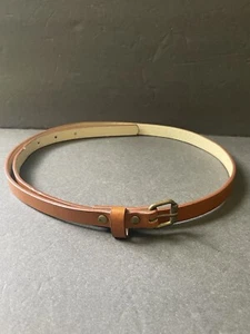 Damen Leder schmaler Gürtel braun hellbraun Freizeitkleid verstellbar Büro - Bild 1 von 6
