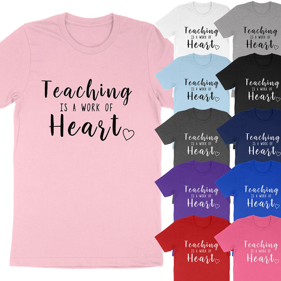 Teaching is a Work of Heart Teacher Apreciation Quote Camiseta Escolar Camisetas Suaves Foto 1 de 1