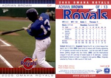 Adrian Brown 2005 MultiAd Omaha Royals #3 Card *AutographDen*
