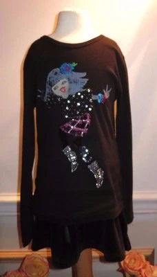 Linda blusa de algodão preta designer SONIA RYKIEL para meninas 6/8? - Imagem 1 de 4