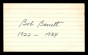 BOB BARRETT Autograph Signed Index Card 1920s NL Chicago Cubs Brooklyn Robins - Picture 1 of 2