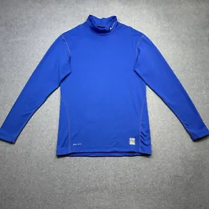 Nike Shirt Mens XL Blue Pro Combat Compression Mock Neck Dri Fit Running Outdoor - Picture 1 of 15