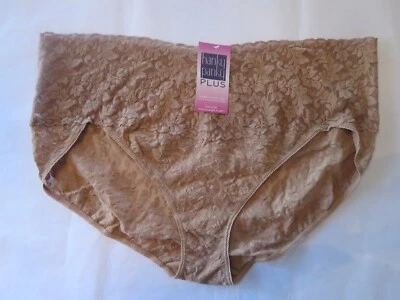 HANKY PANKY 女式加大码签名花边 RETO V-KINI PANTY #9K2124X,TAN,2X — 第 1/3 张图片