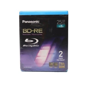 Disco Blu-ray Panasonic BD-RE (2x) 25 GB - Paquete de 2 - LM-BEU25AE2 - Imagen 1 de 4