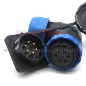 SD28 6Pin Aviation Connector IP67 Waterproof High Voltage Bulkhead Circular Plug - Picture 1 of 6