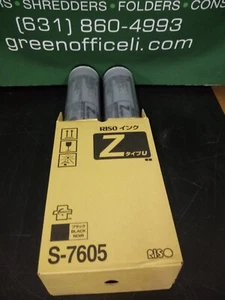 2 NEW Riso Brand S-7605 Black Ink, Risograph Inks for RZ / MZ / EZ Series S-4254 - Picture 1 of 1