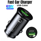 Fast Car Charger 2 Port Usb + Type C Universal Socket Adapter For Iphone Samsung
