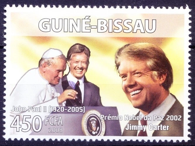 Guinea Bissau 2008 MNH, Juan Pablo II Papa, Religión, Jimmy Carter, Nobel de la Paz   Foto 1 de 1