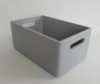 Wooden GREY Decorative Storage Box Handles Stackable Souvenirs Boxes No Lid - Image 1 of 4