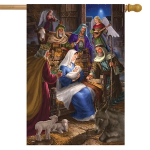 Sacra Famiglia 28" x 40" Premium Decorazione Casa Bandiera Opera Stampata Originale - Foto 1 di 6