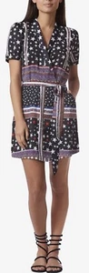 AVEC LES FILLES Stars Stripes Patriotic Mini Wrap Dress Acubi July 4th Blue S - Picture 1 of 7