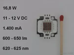 30 x High Power LED ROT 16,8 W 11-12 V 1.400 mA 600-650 lm 620-625 nm red grow - Bild 1 von 4