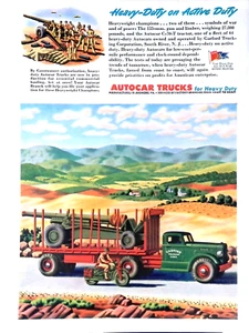Stampa Patriottica 1944 Pubblicità Autocarri Consegna Equipaggiamento Militare 8x11 Seconda Guerra Mondiale - Foto 1 di 4