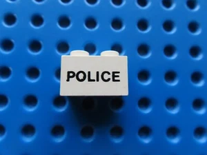 LEGO 1 x Stein 3004pb003 weiß 1x2 bedr. Police 6354 6522 381 588 - Bild 1 von 1