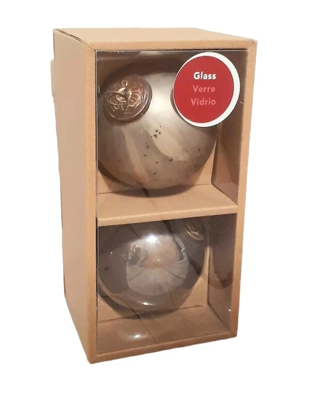 Allen Roth Rosa Vidrio Adornos de Navidad Taupe Chic Pátina Granja Regencia  Foto 1 de 4