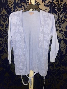 Laura Scott Women Sweater Large Blue Blend Long Sleeve Open Cardigan (25)Q4 - Picture 1 of 3