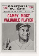 1961 Nu-Card Baseball Scoops #429 Roy Campanella Most Valuable Player EX