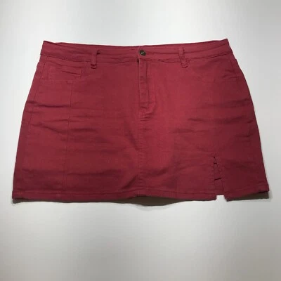 Skort sin marca para mujer talla XL rojo oscuro microcordón acanalado elástico dobladillo dividido NUEVO Foto 1 de 4