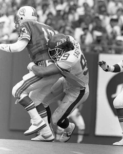 New York Jets MARK GASTINEAU sacks Dan Marino 8x10 Photo Print Football Poster - Picture 1 of 1