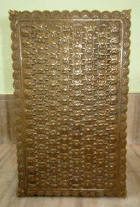 Antique Solid Brass Embossed Carved Beautiful Tribal Design Jewellery Box Rare - Bild 1 von 11