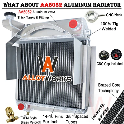 3Row Aluminum Radiator For 1960-1967 61 Austin Healey Sprite-AH MG Midget-MG MT - Image 1 of 4