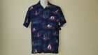  NWT MEN'S PATRIOTIC AMERICAN PRINT USA BUTTON UP SHIRT BY GEORGE. SIZE 4XL. 