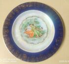 Japan Dish Vintage Made Painted Floral Hand Porcelain Golden Blue Plate Ceramic