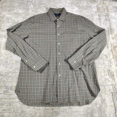 Camisa Polo Ralph Lauren De Colección Para Hombre Talla 17/43 Marrón Abotonada A Cuadros Algodón Douglas Foto 1 de 4